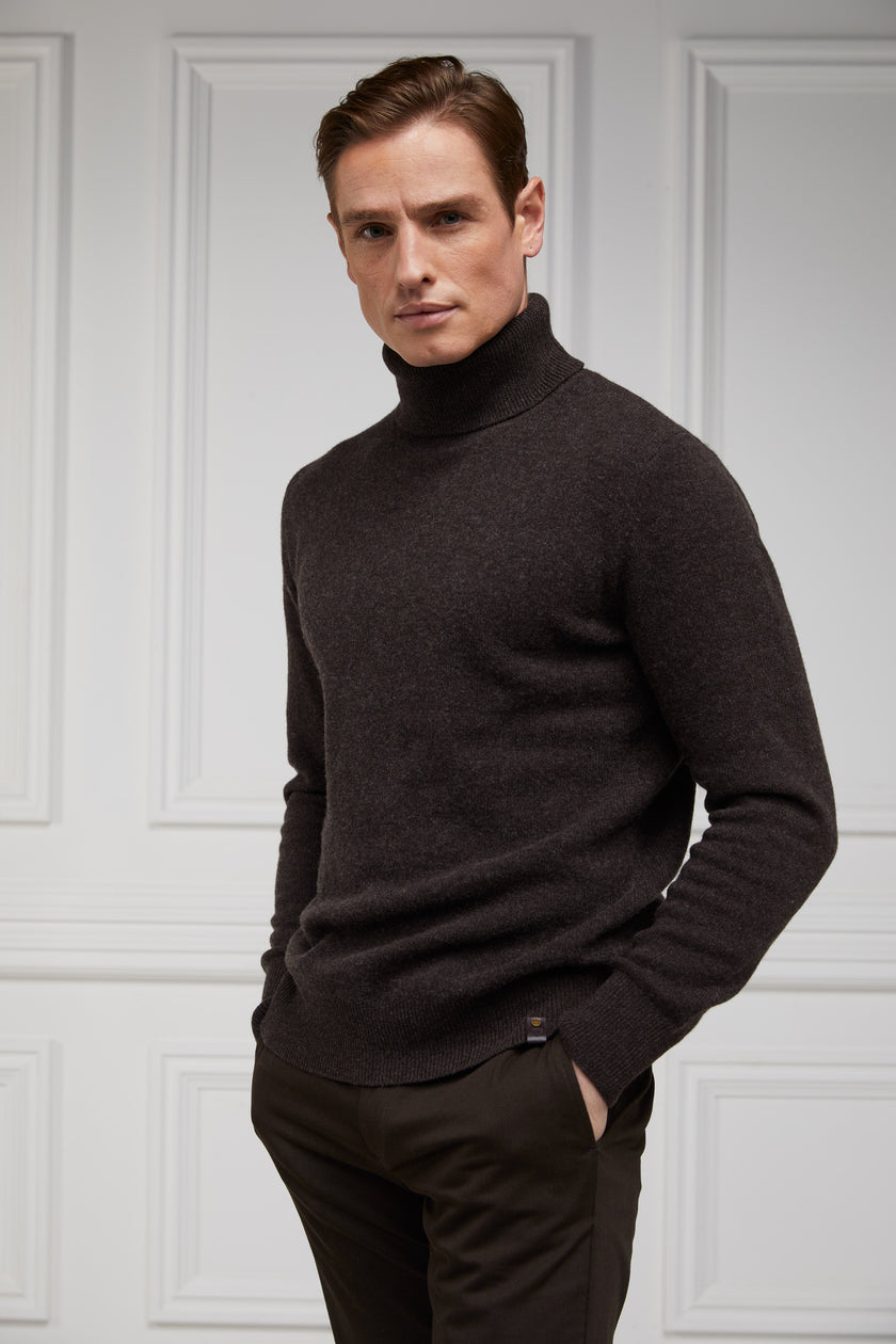 Byron Roll Neck Knit (Chocolate)