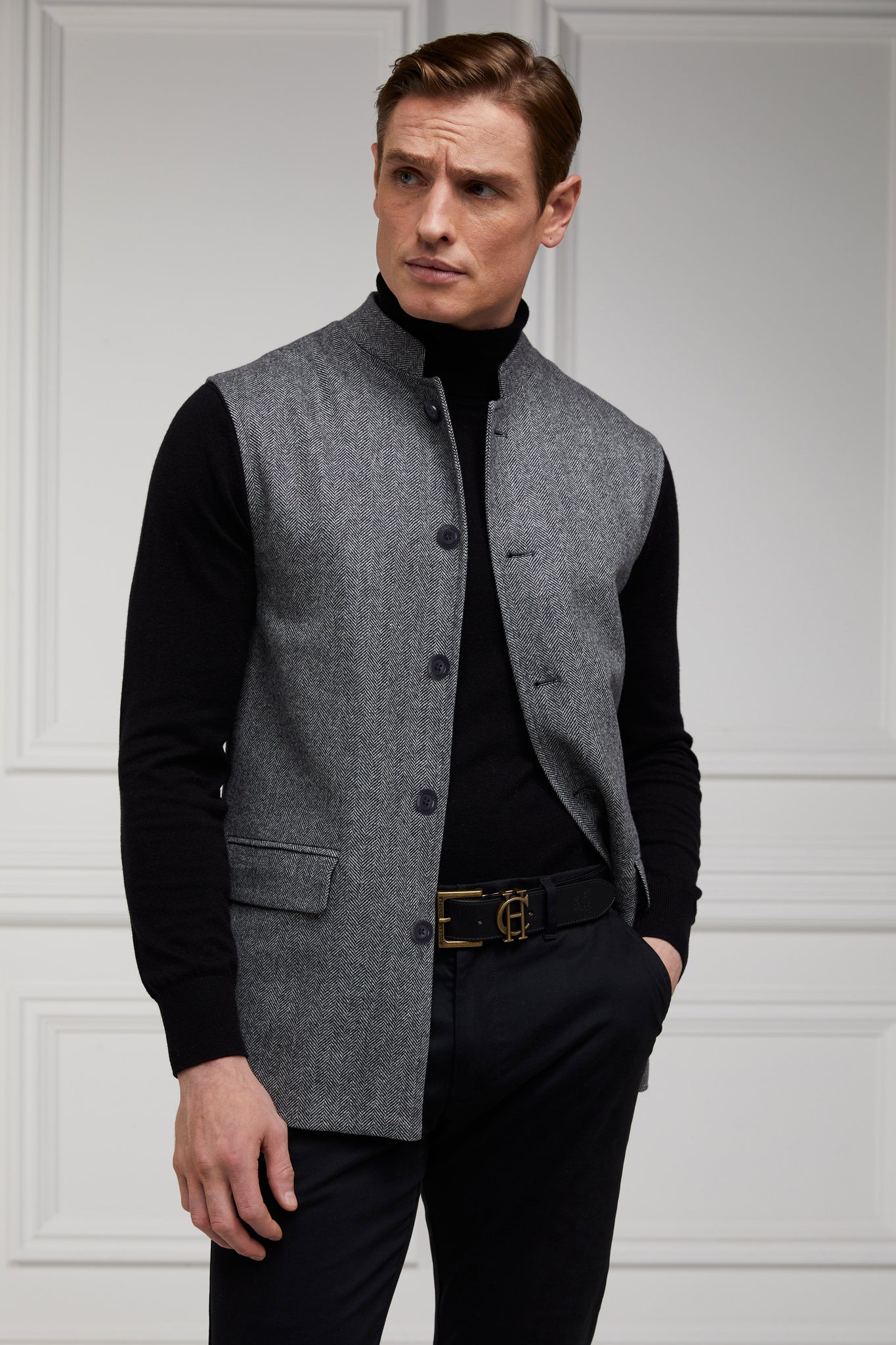 Nehru Gilet (Mono Herringbone)