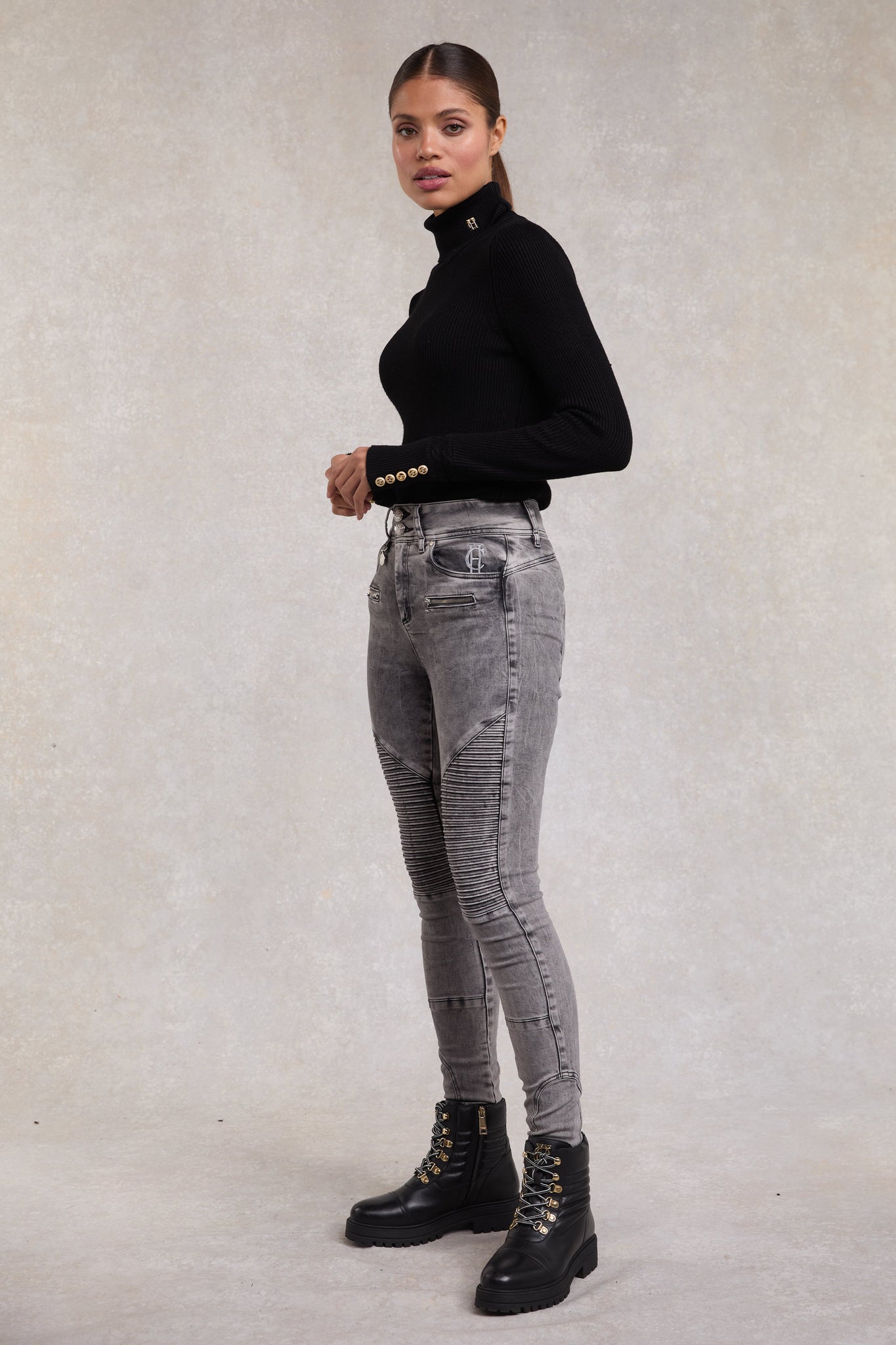 Biker Jean (Ash Grey)