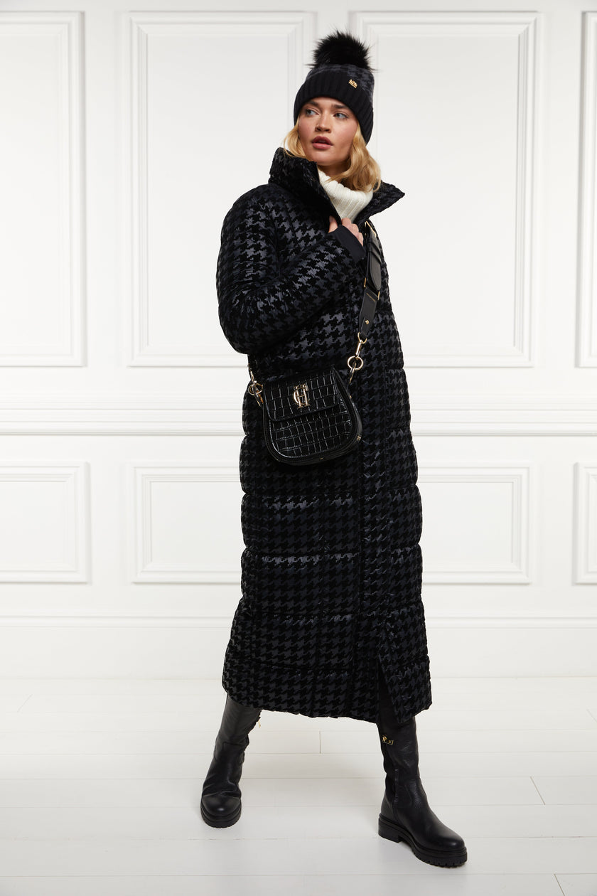 Crawford Longline Coat (Mono Houndstooth)