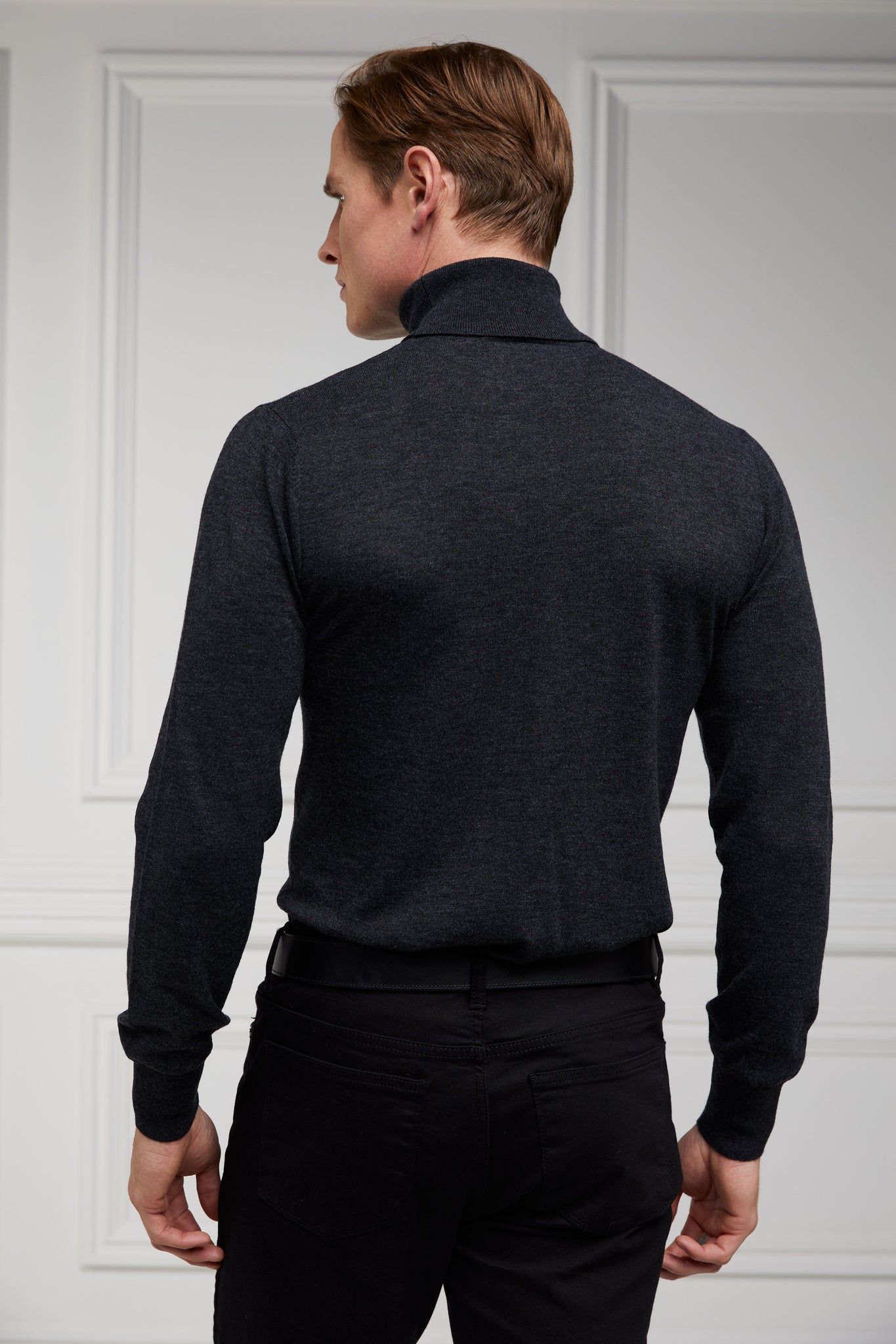 Fine Roll Neck Knit (Charcoal)