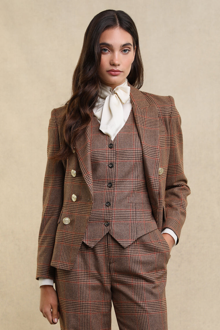 The Clarence Check Merlot Suit