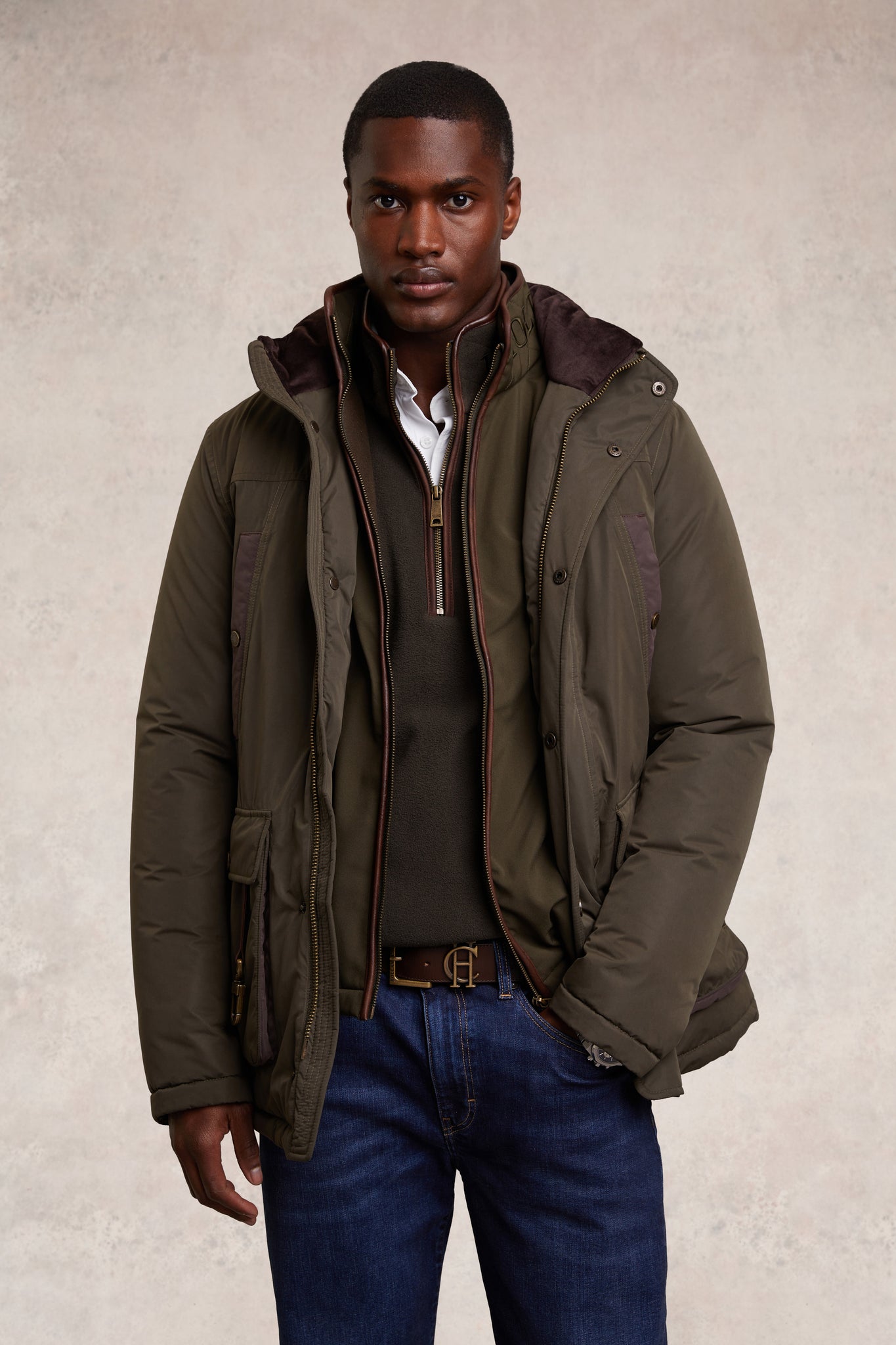 Men's Country Fleece Quarter Zip (Khaki)