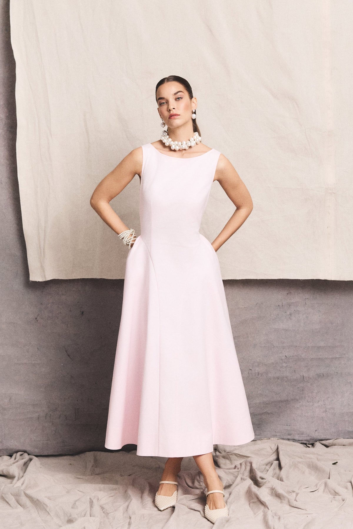 Chatsworth Woven Dress (Blush)