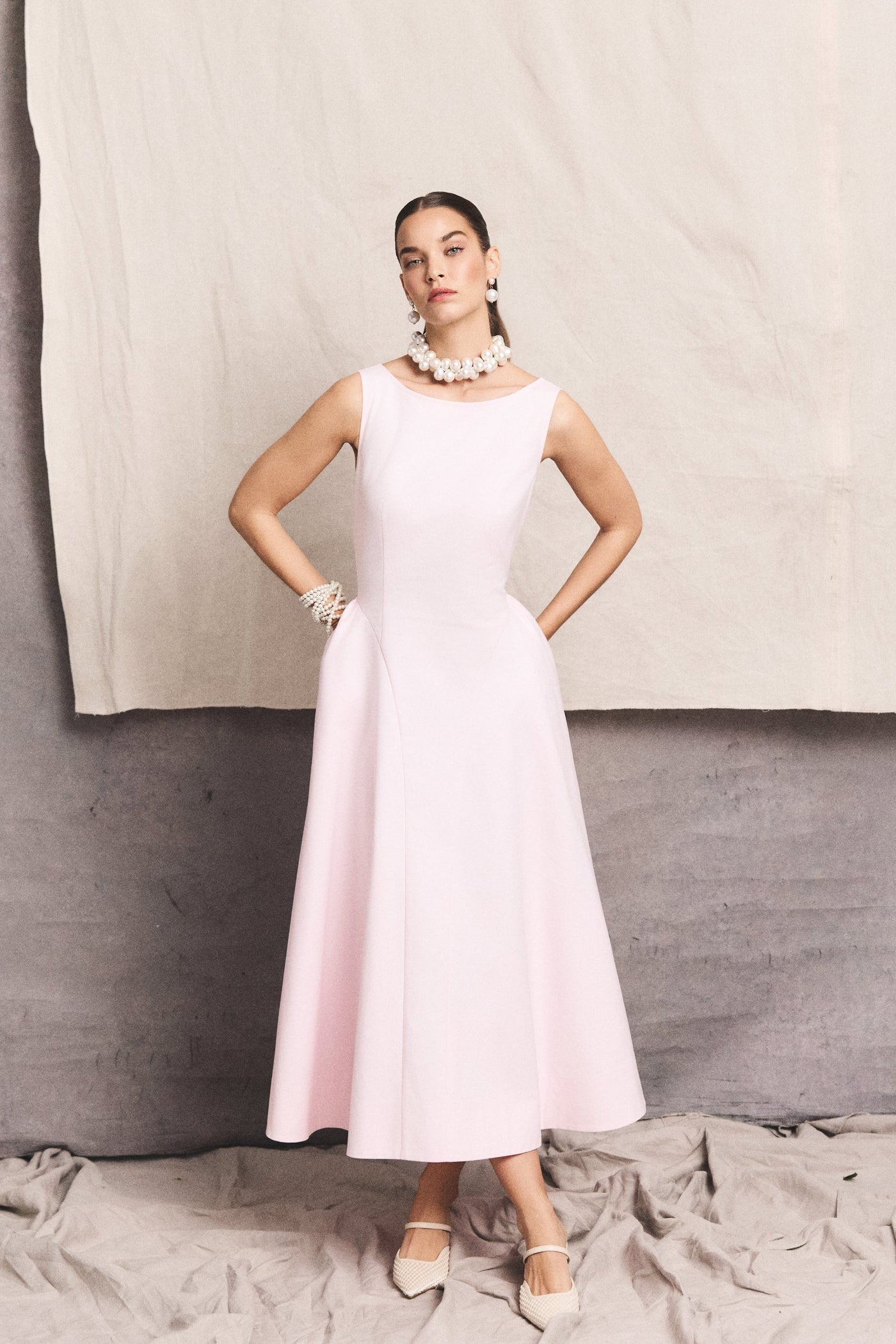 Chatsworth Woven Dress (Blush)