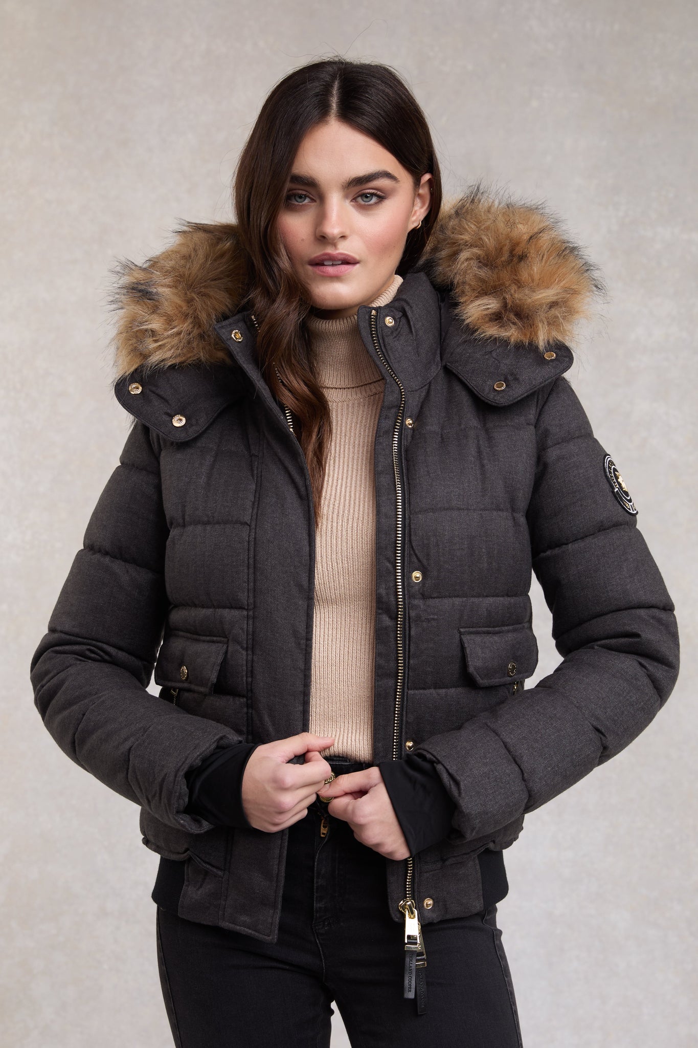 Cervinia Puffer (Charcoal Tweed)