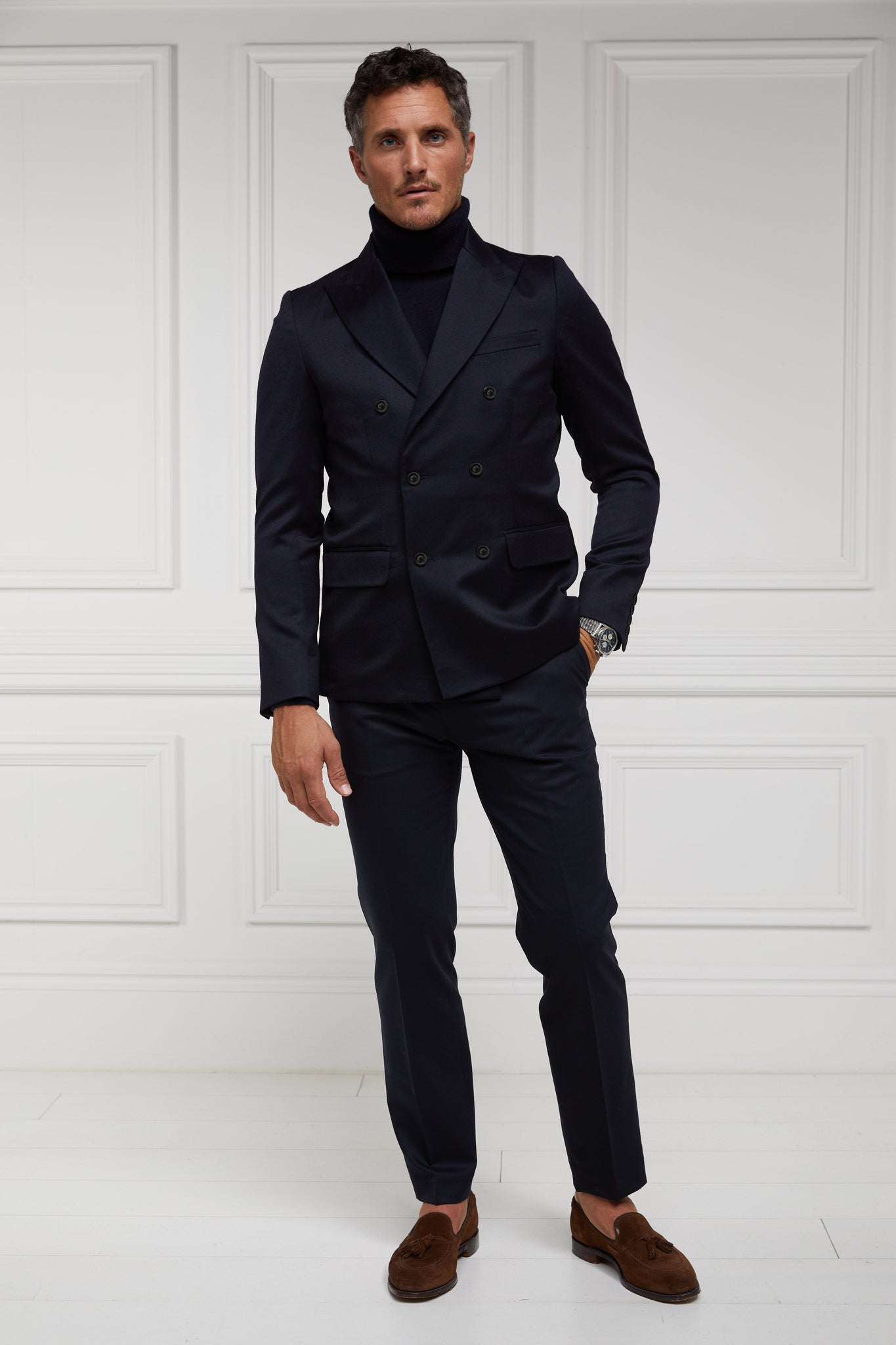 The Double Breasted Blazer (Navy Barathea)