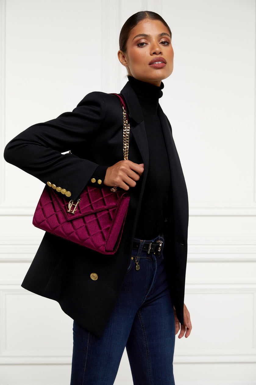 Knightsbridge Shoulder Bag (Merlot Velvet)