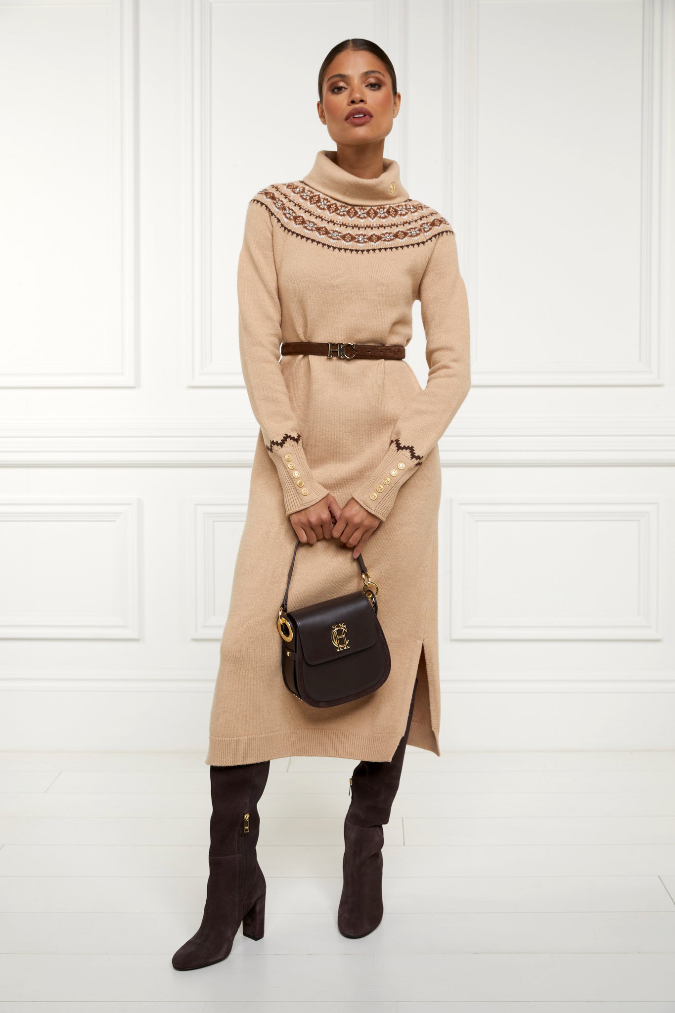 Jennifer Midi Knit Dress (Camel)