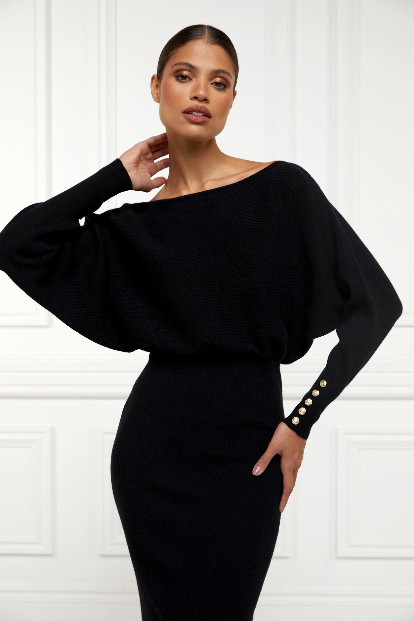 Leyla Knitted Dress (Black)