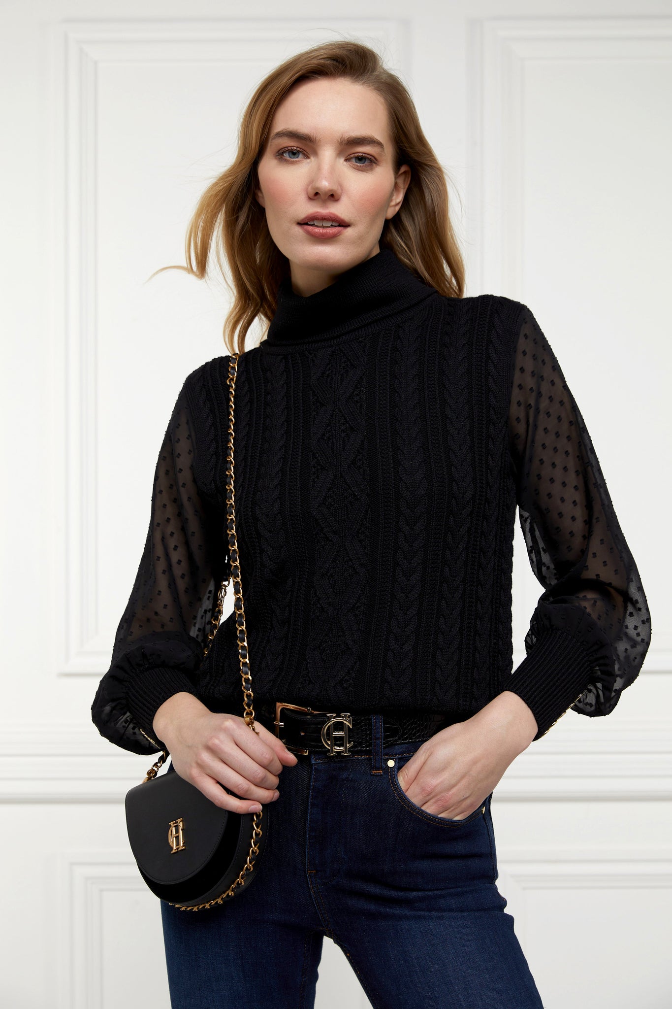 Featherton Roll Neck Knit (Black)