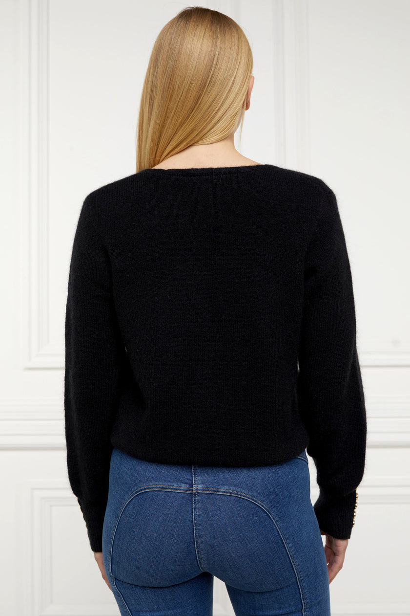 Amelia V-Neck Knit (Black)