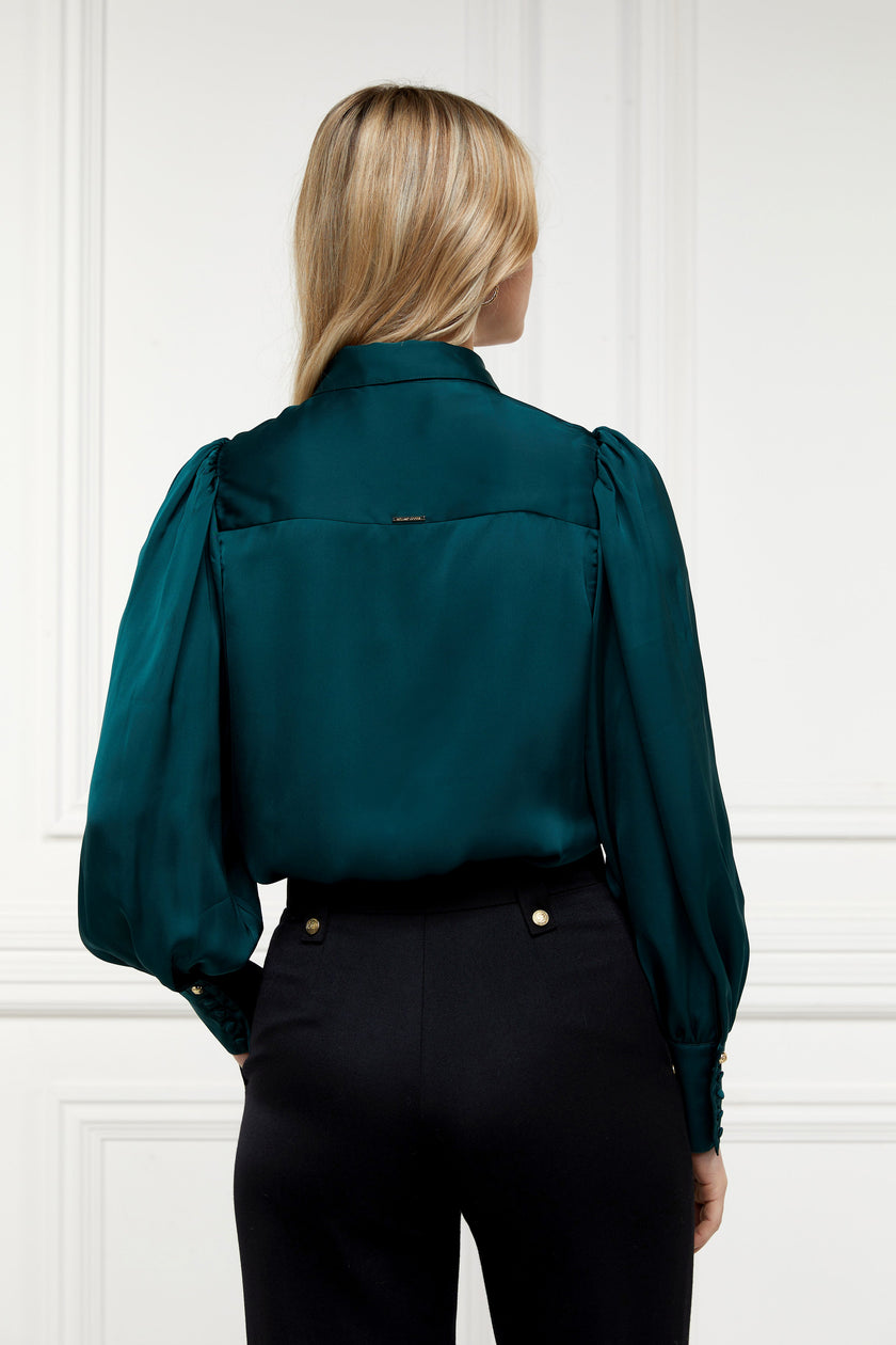 Isla Satin Shirt (Emerald)