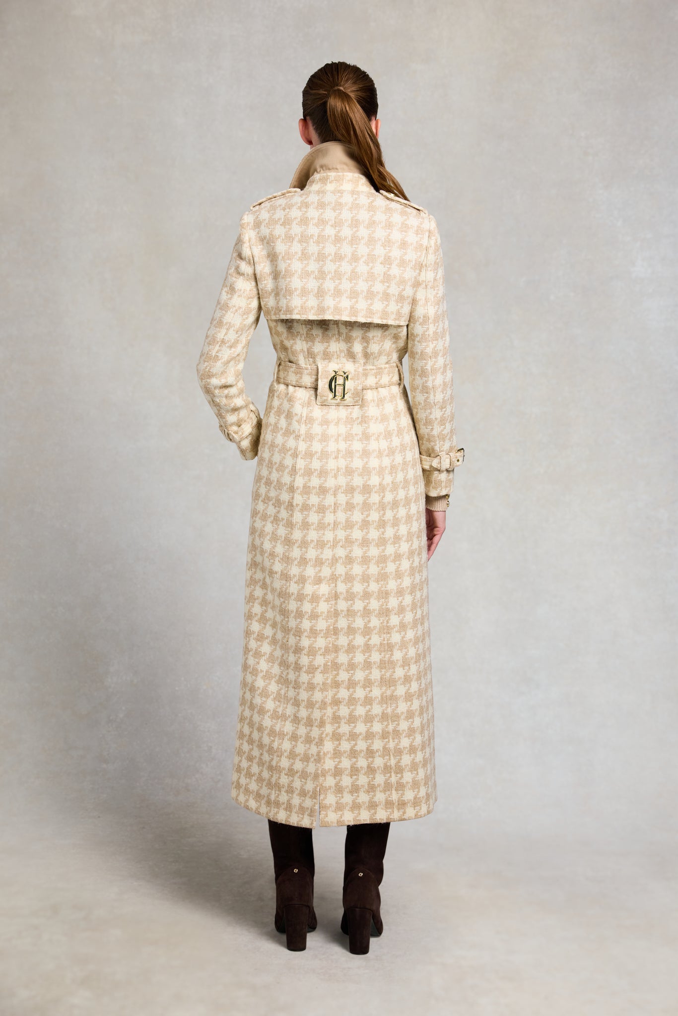 Full Length Marlborough Trench Coat (Camel Houndstooth) – Holland
