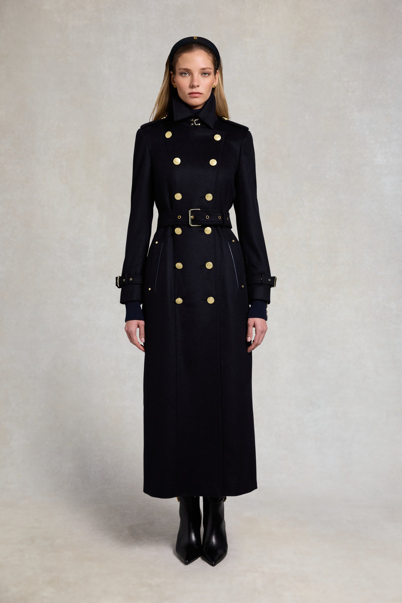 Full Length Marlborough Trench Coat (Soft Navy)