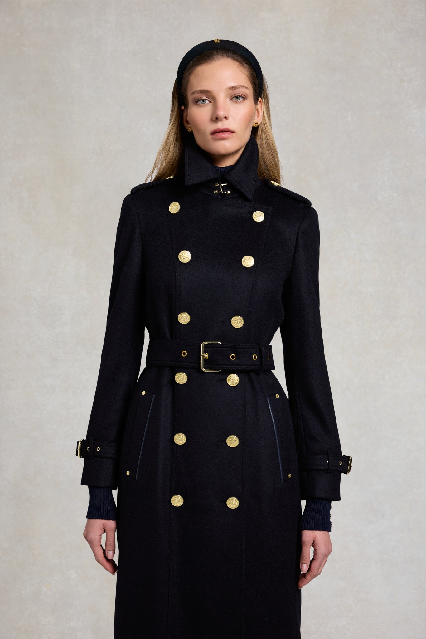 Full Length Marlborough Trench Coat (Soft Navy)