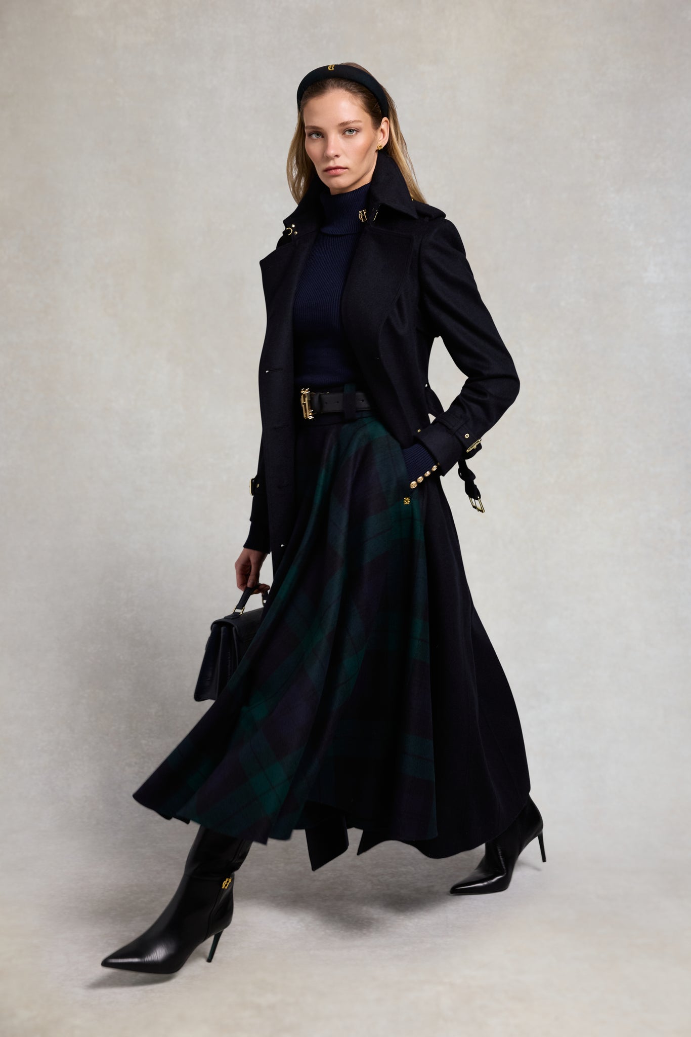 Full Length Marlborough Trench Coat (Soft Navy)