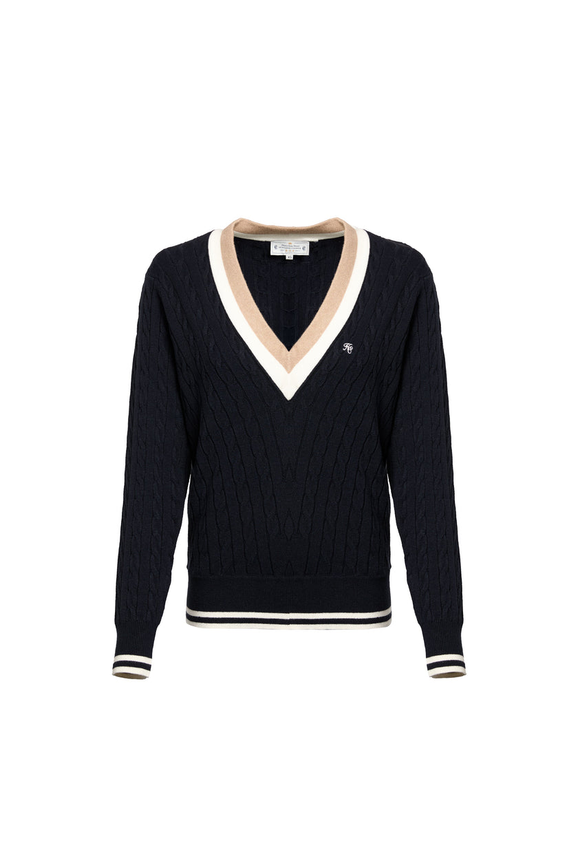 Melissa V Neck Knit (Ink Navy)