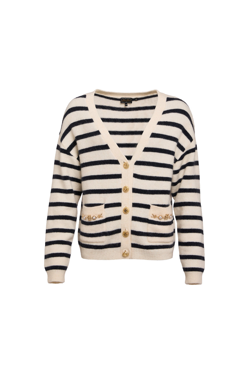 Mila Cardigan (Natural Stripe)