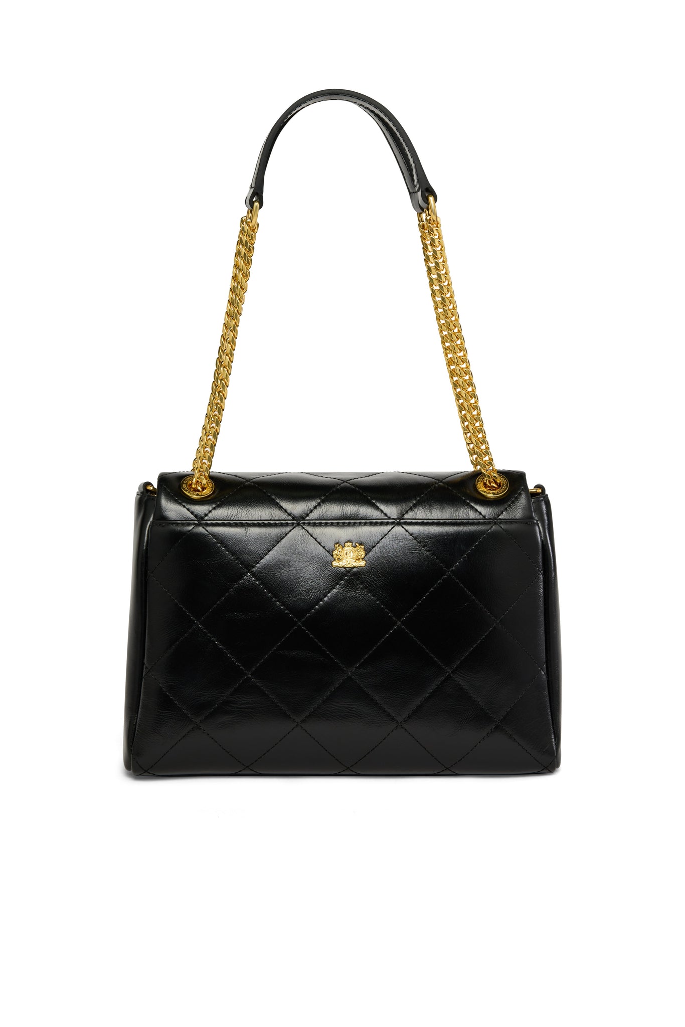Milan Midi Shoulder Bag (Black Leather)