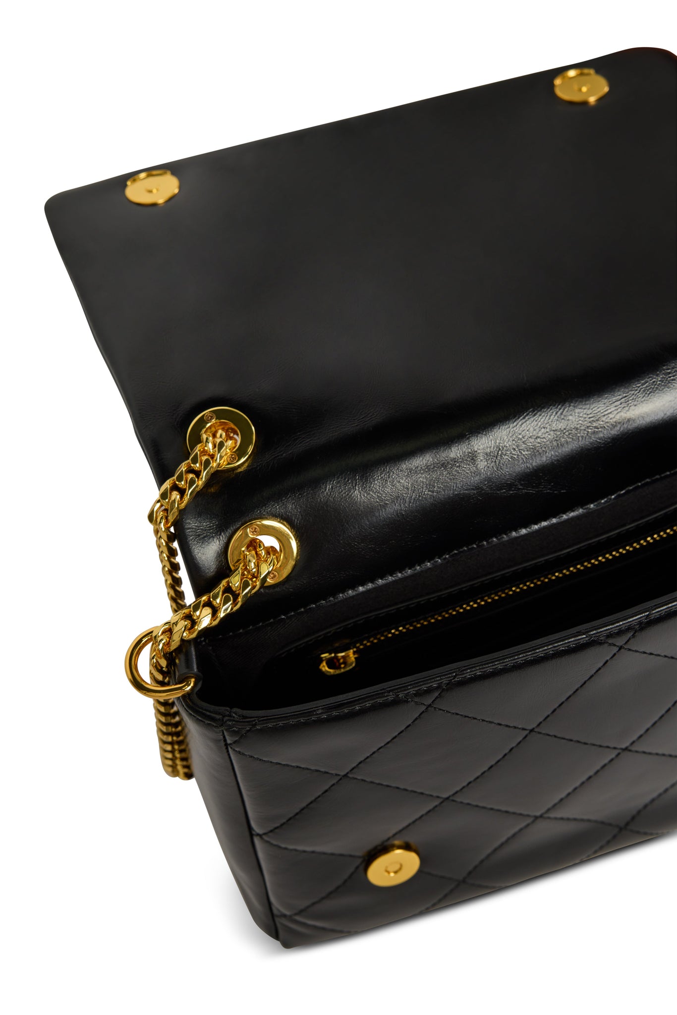 Milan Midi Shoulder Bag (Black Leather)