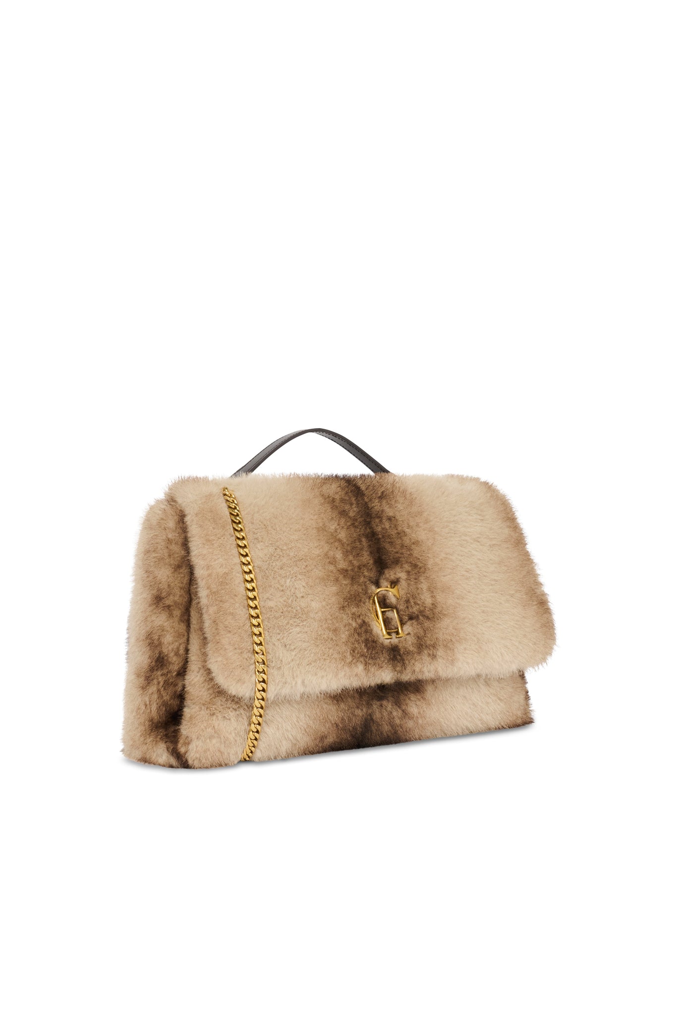 Milan Shoulder Bag (Mink Faux Fur)