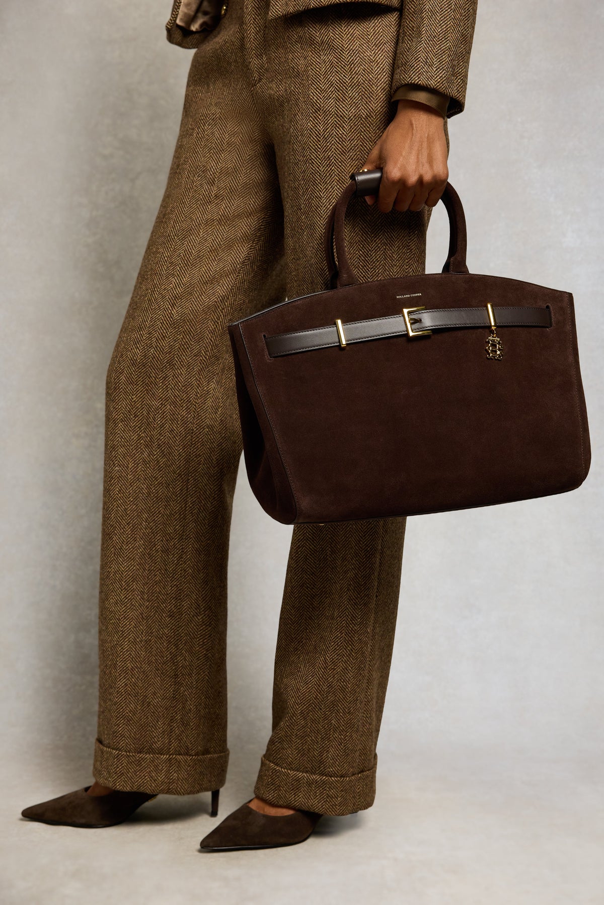 Milan Tote (Chocolate Suede)