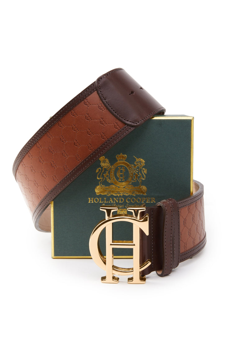 HC Wide Belt (Tan Monogram)