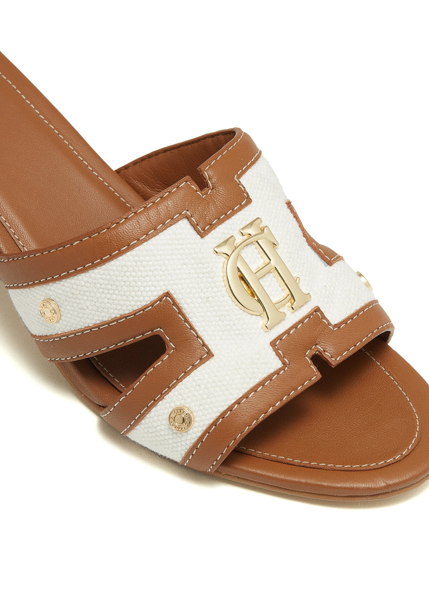 Monogram Mule (Tan Canvas)