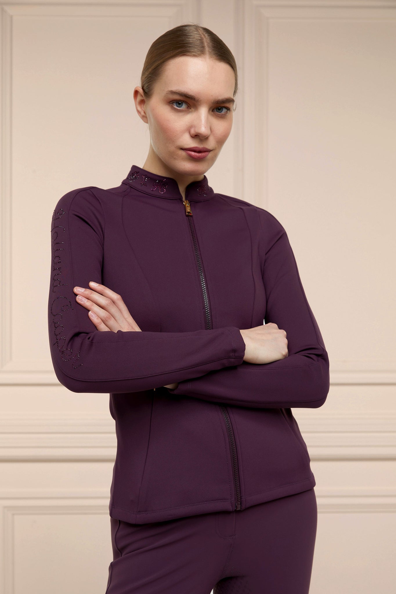 Crystal Zip Sweat (Aubergine)