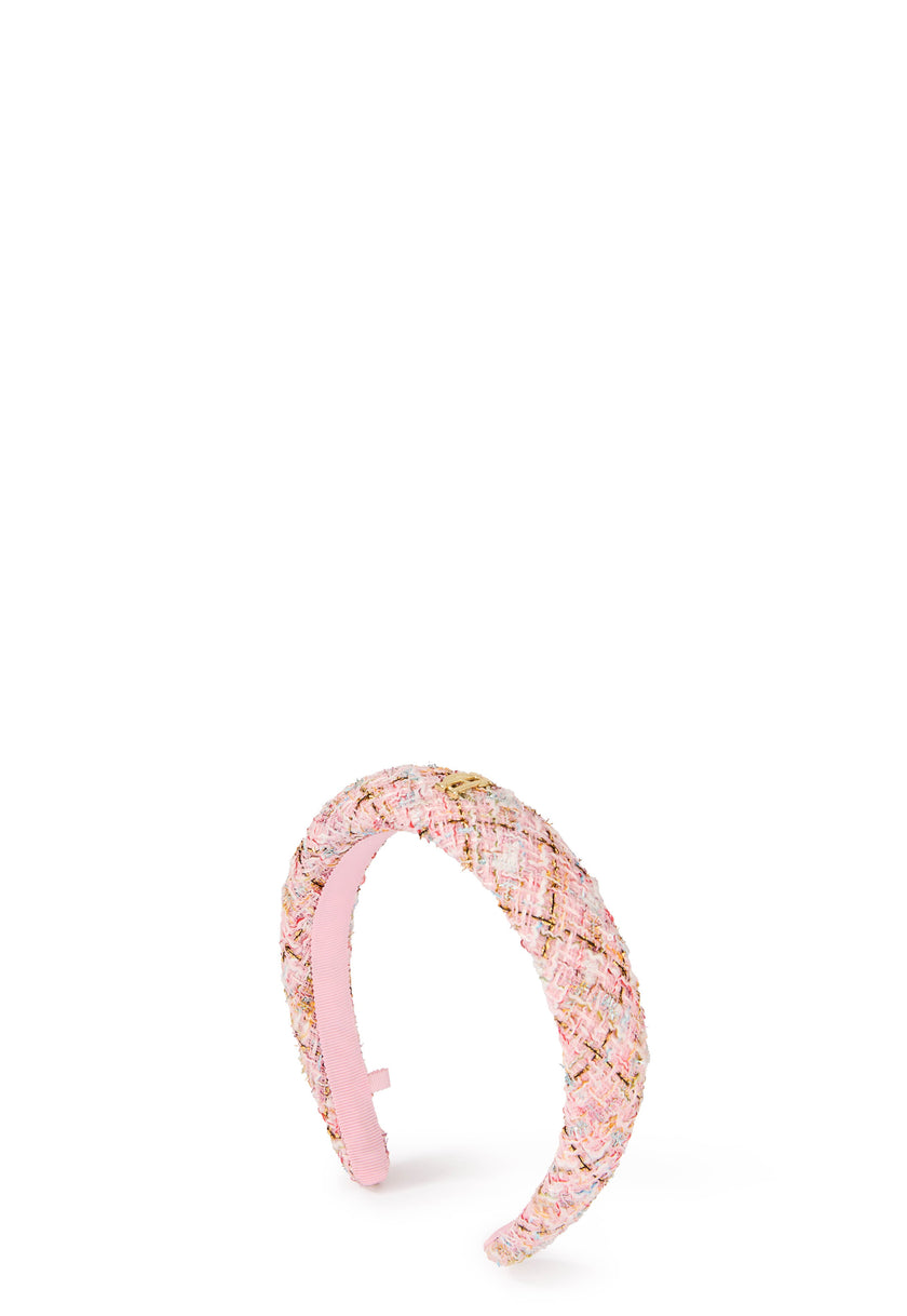 Narrow Headband (Pink Sparkle Boucle)