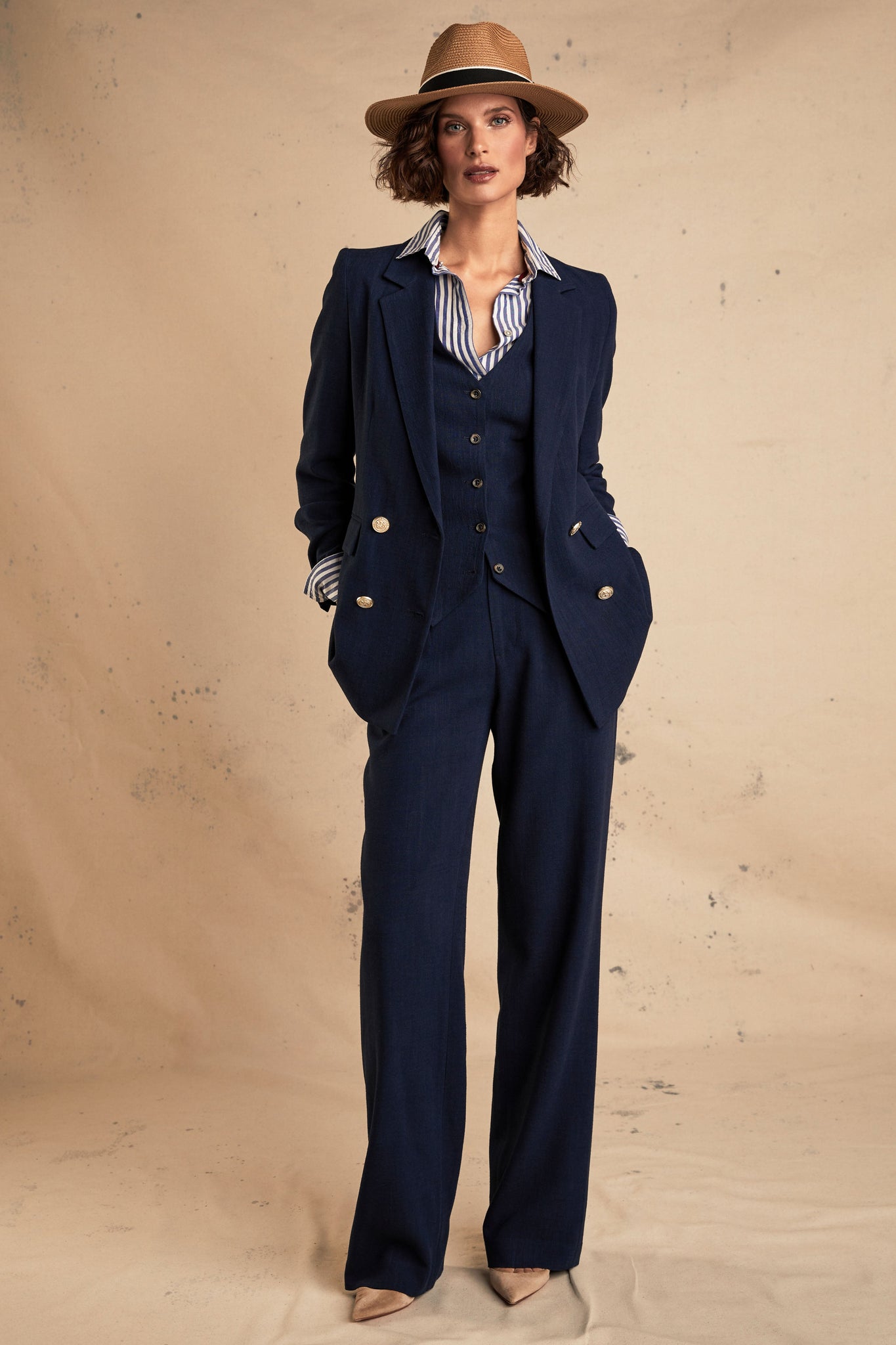 The Navy Linen Suit