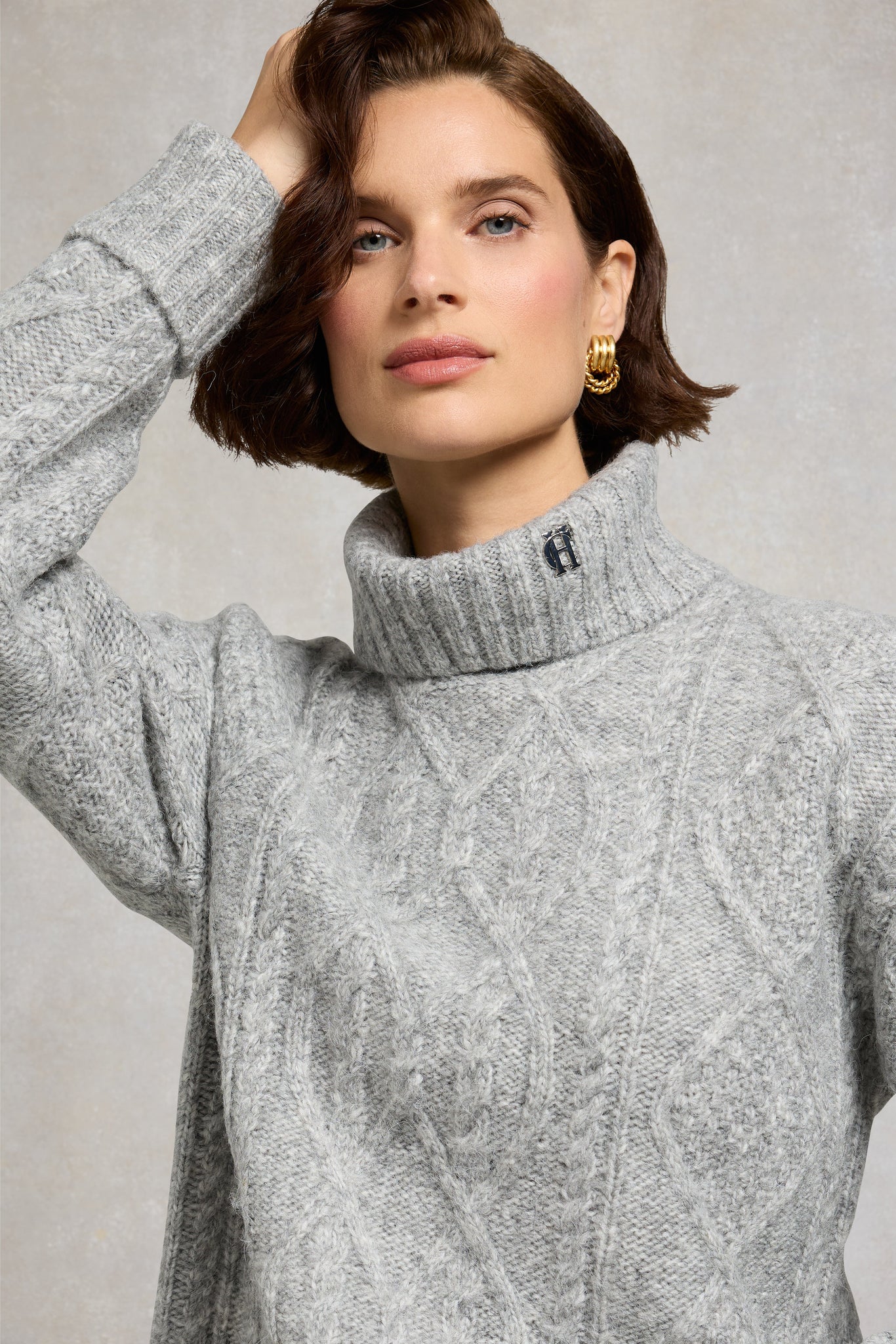 Noveli Roll Neck Knit (Light Grey)
