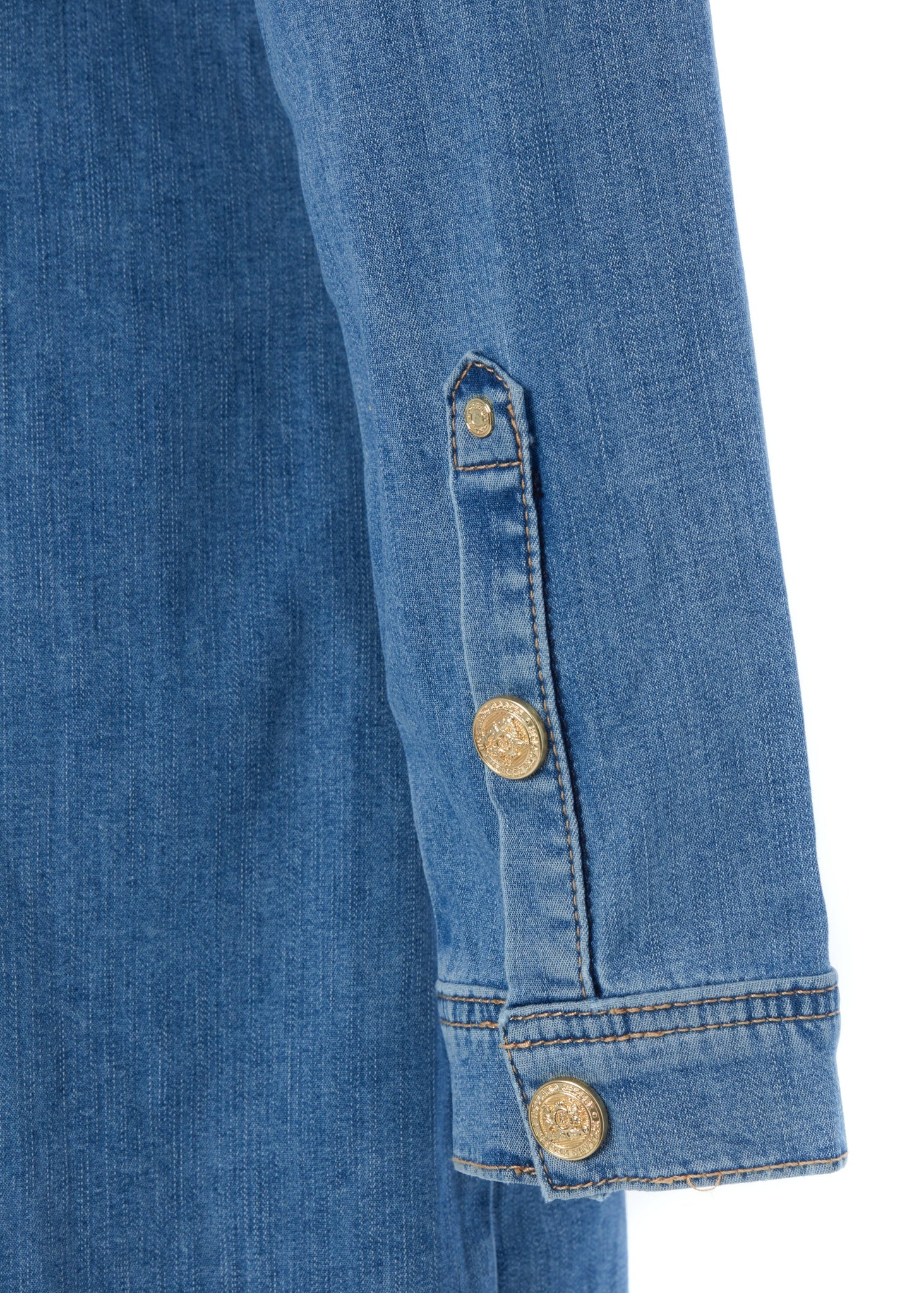 Denim Shirt Dress (Light Indigo Wash)