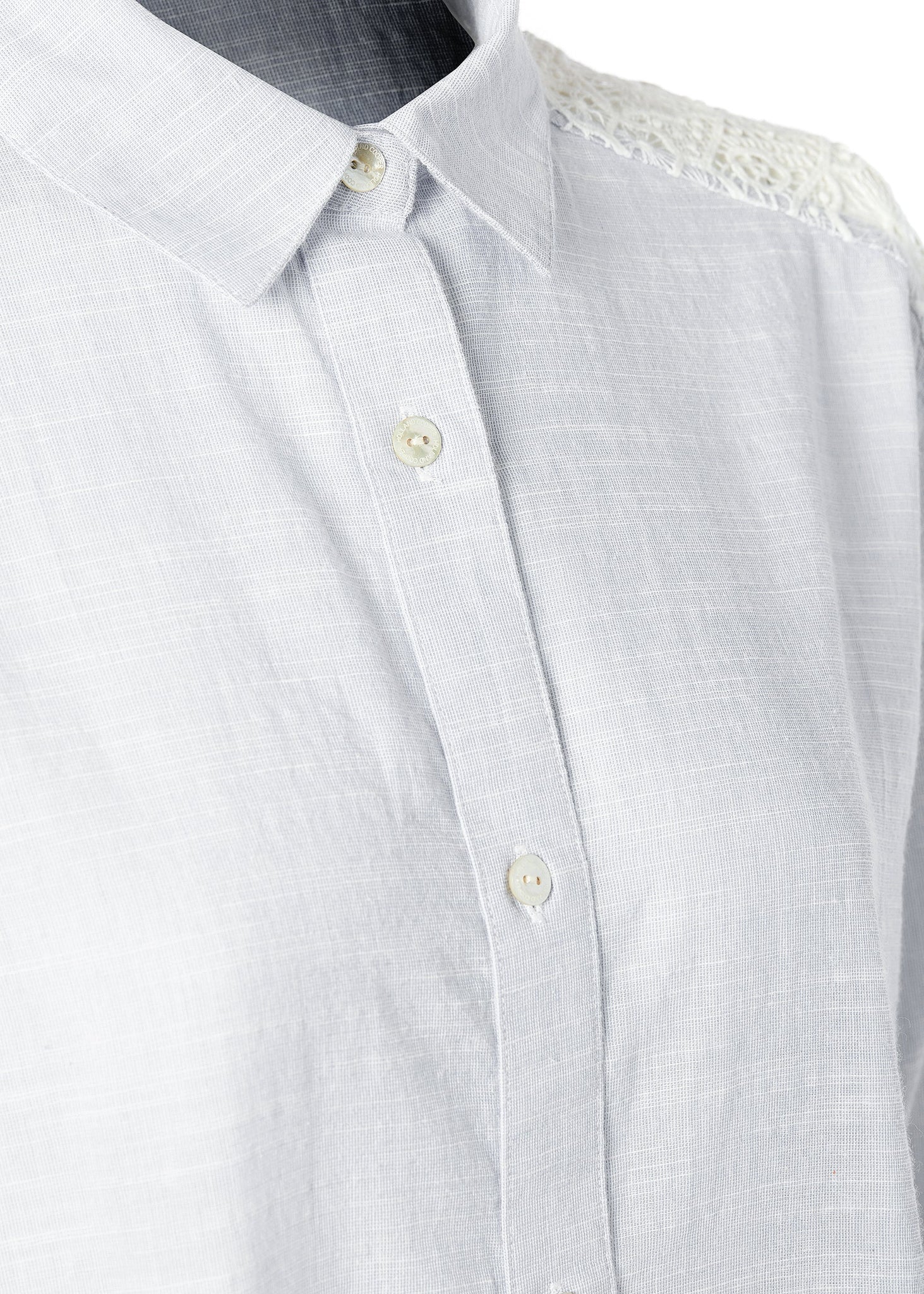 Cotton Lace Shirt (Pale Blue)