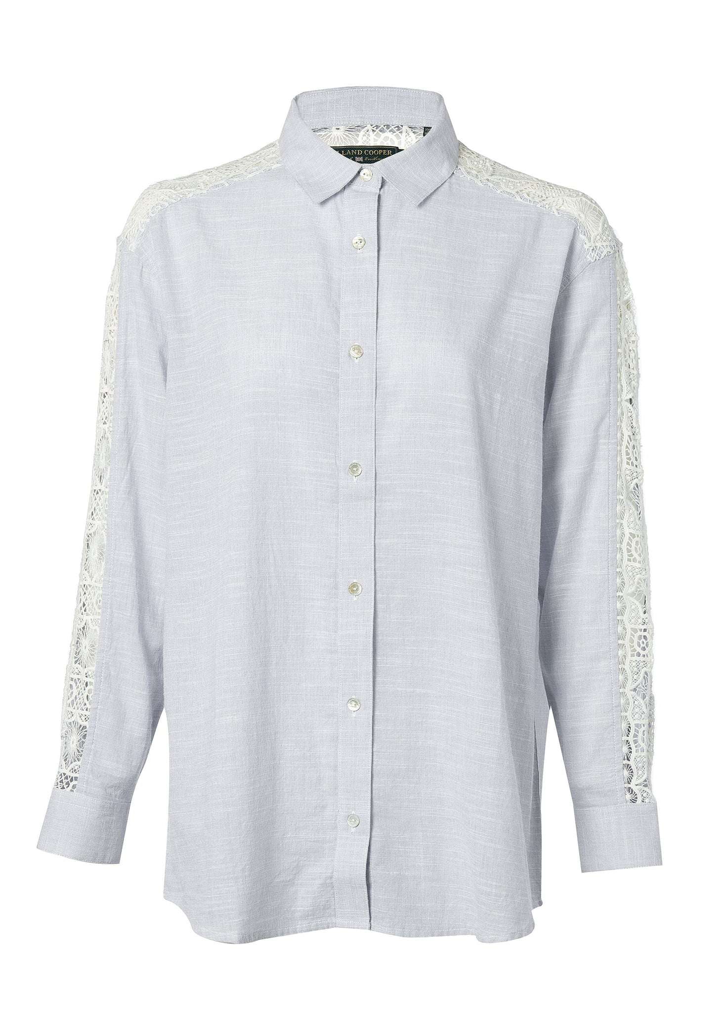 Cotton Lace Shirt (Pale Blue)