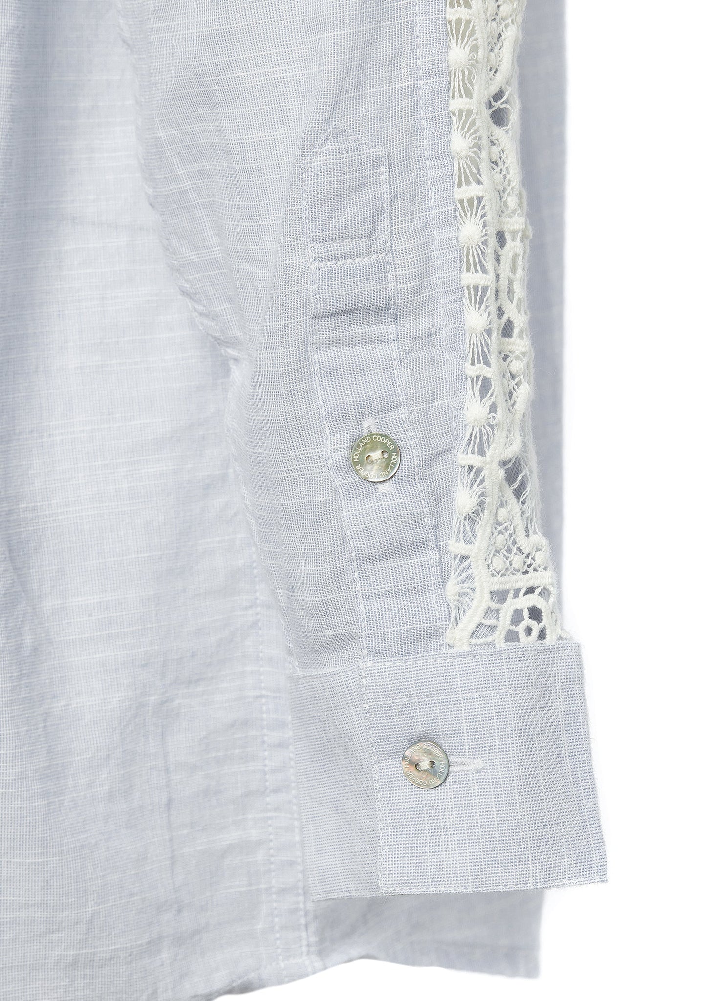 Cotton Lace Shirt (Pale Blue)