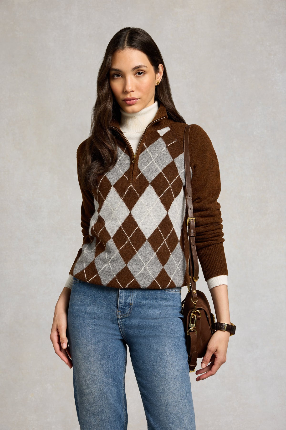 Oakmont Quarter Zip Knit (Chocolate)