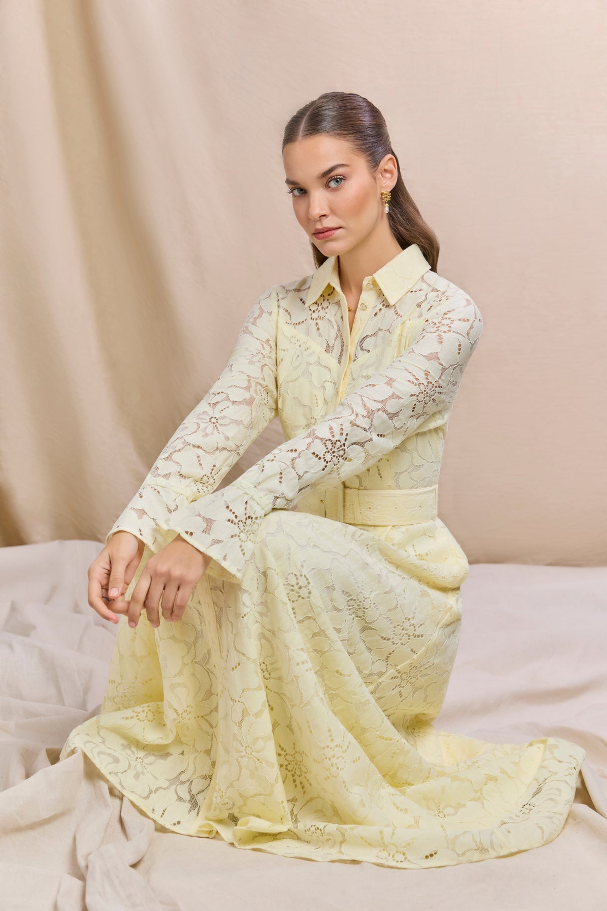 Annabel Lace Dress (Lemon)