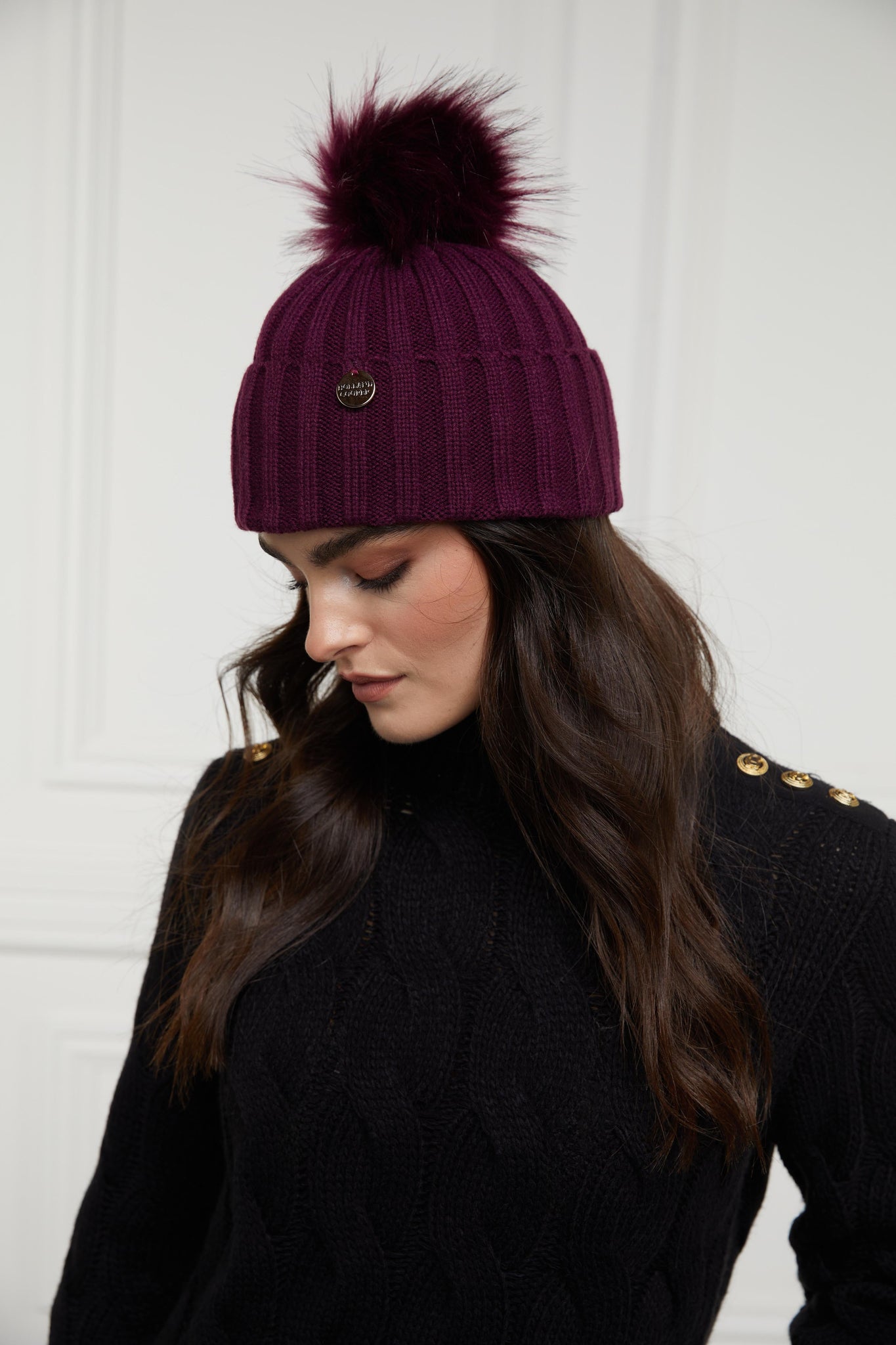 Rib Bobble Hat (Mulberry)