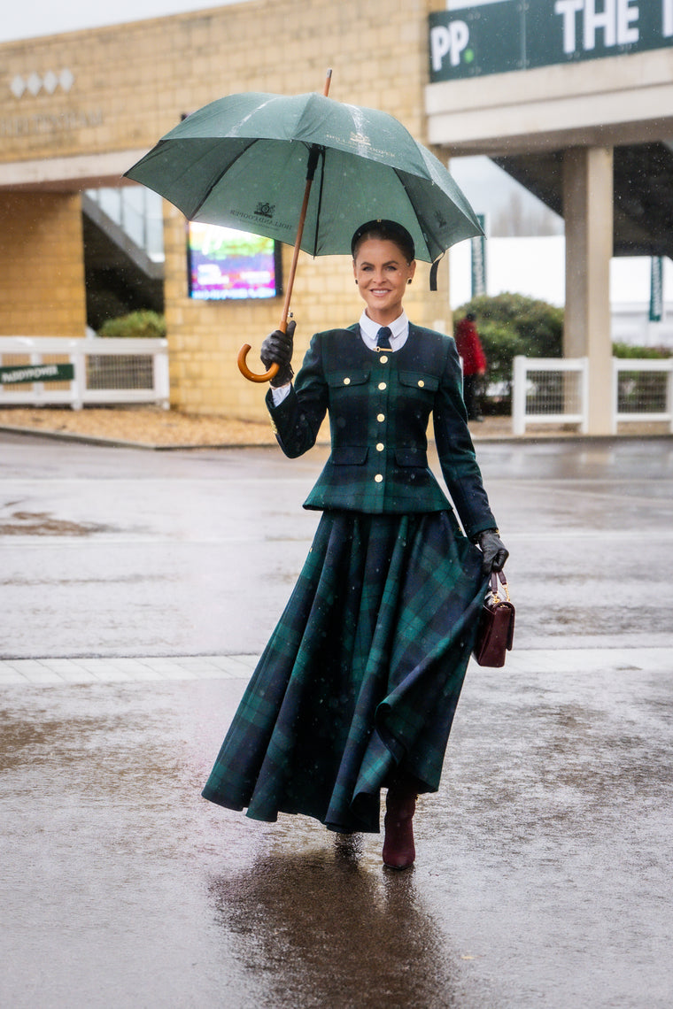 360 Maxi Tweed Circle Circle Skirt (Blackwatch)