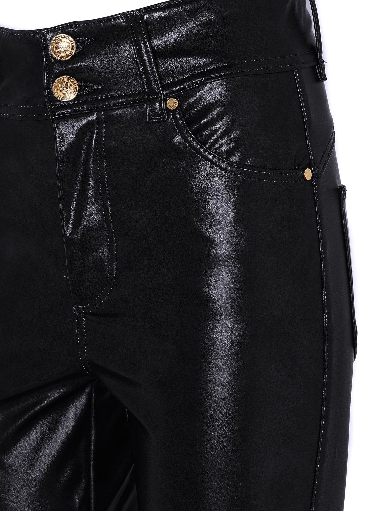 Faux Leather Skinny Jean (Black)