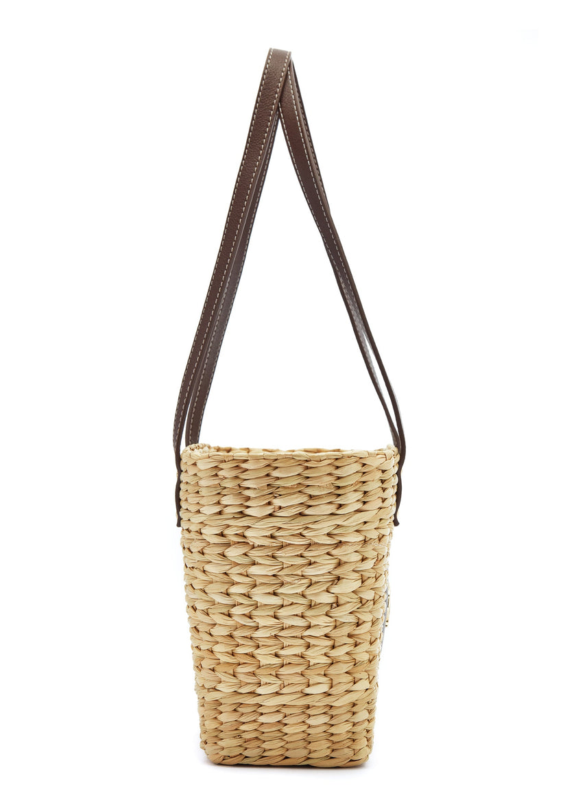 Mini Paloma Straw Tote (Chocolate)