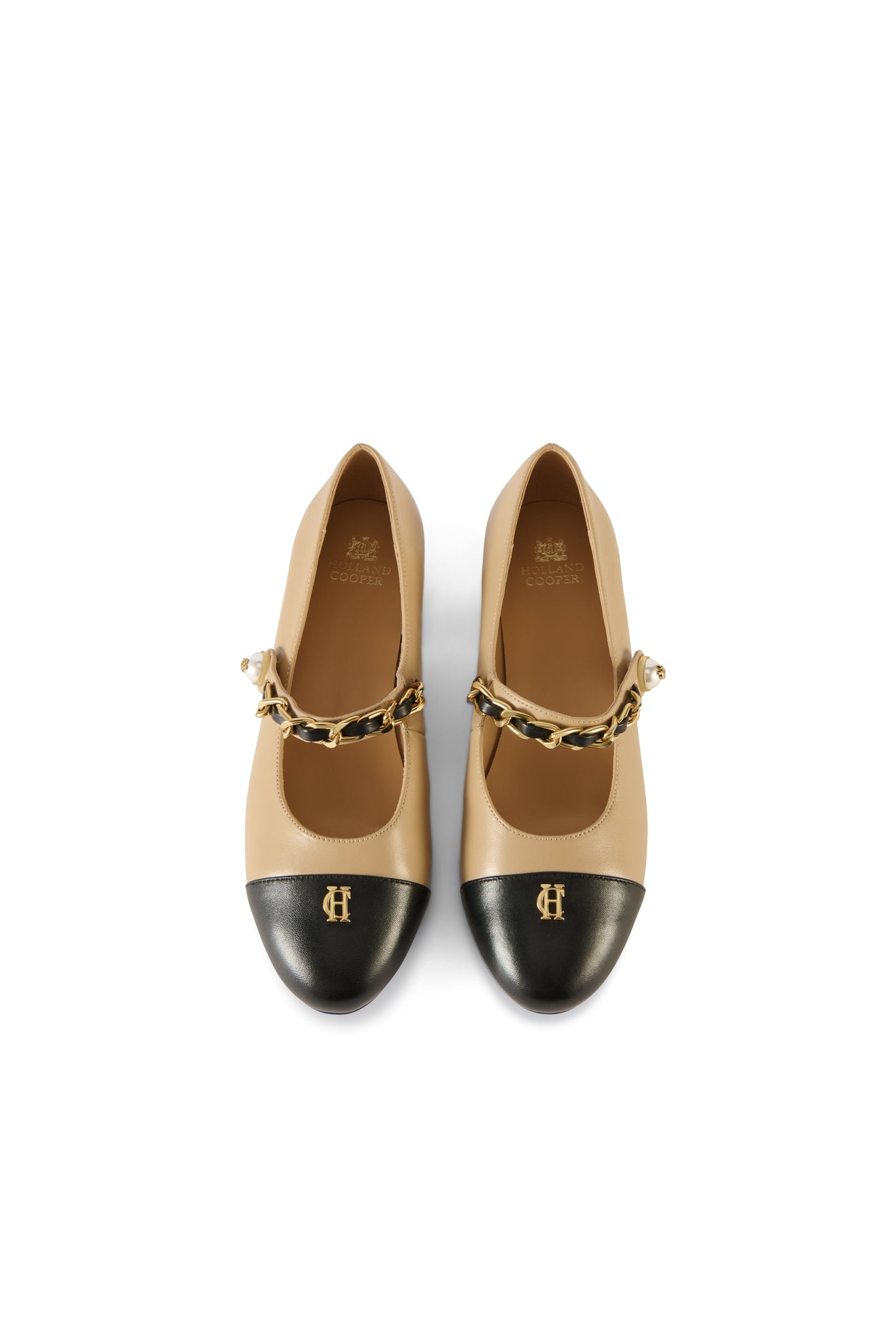 Pearl Ballet Mid Heel (Nude Black Leather)