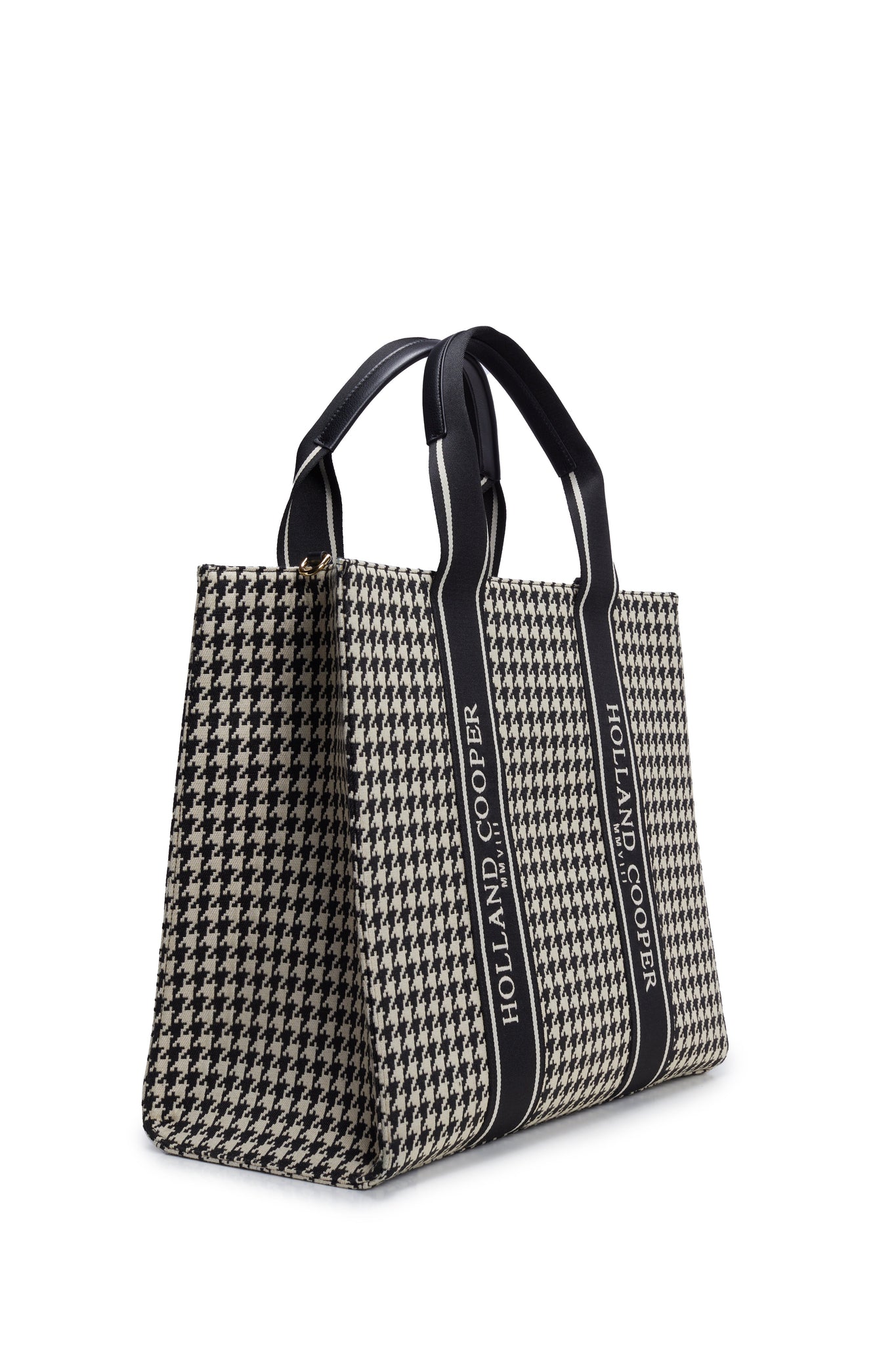 Pimlico Large Tote (Ecru Houndstooth)