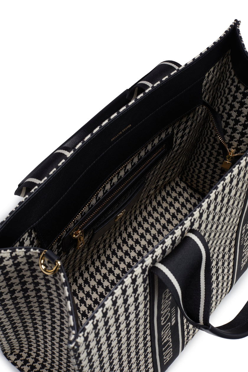 Pimlico Large Tote (Ecru Houndstooth)