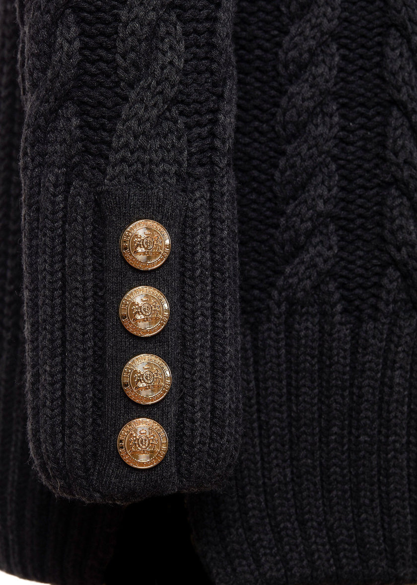 Greenwich Cable Knit (Dark Grey Marl)