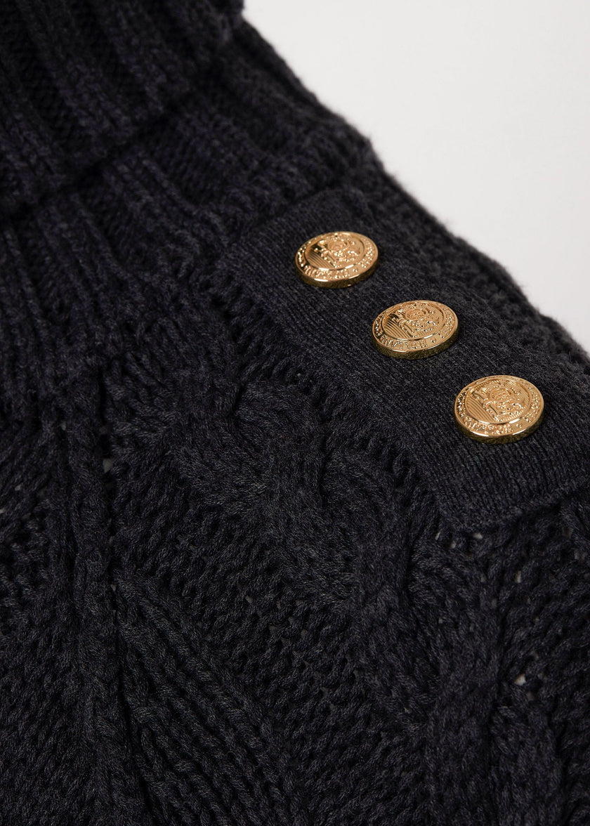 Greenwich Cable Knit (Dark Grey Marl)