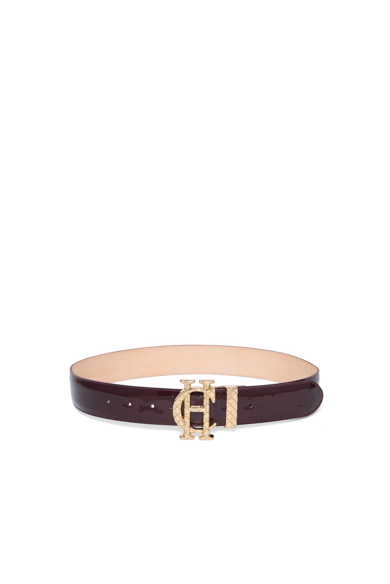 Quilted Classic Belt (Oxblood Patent)