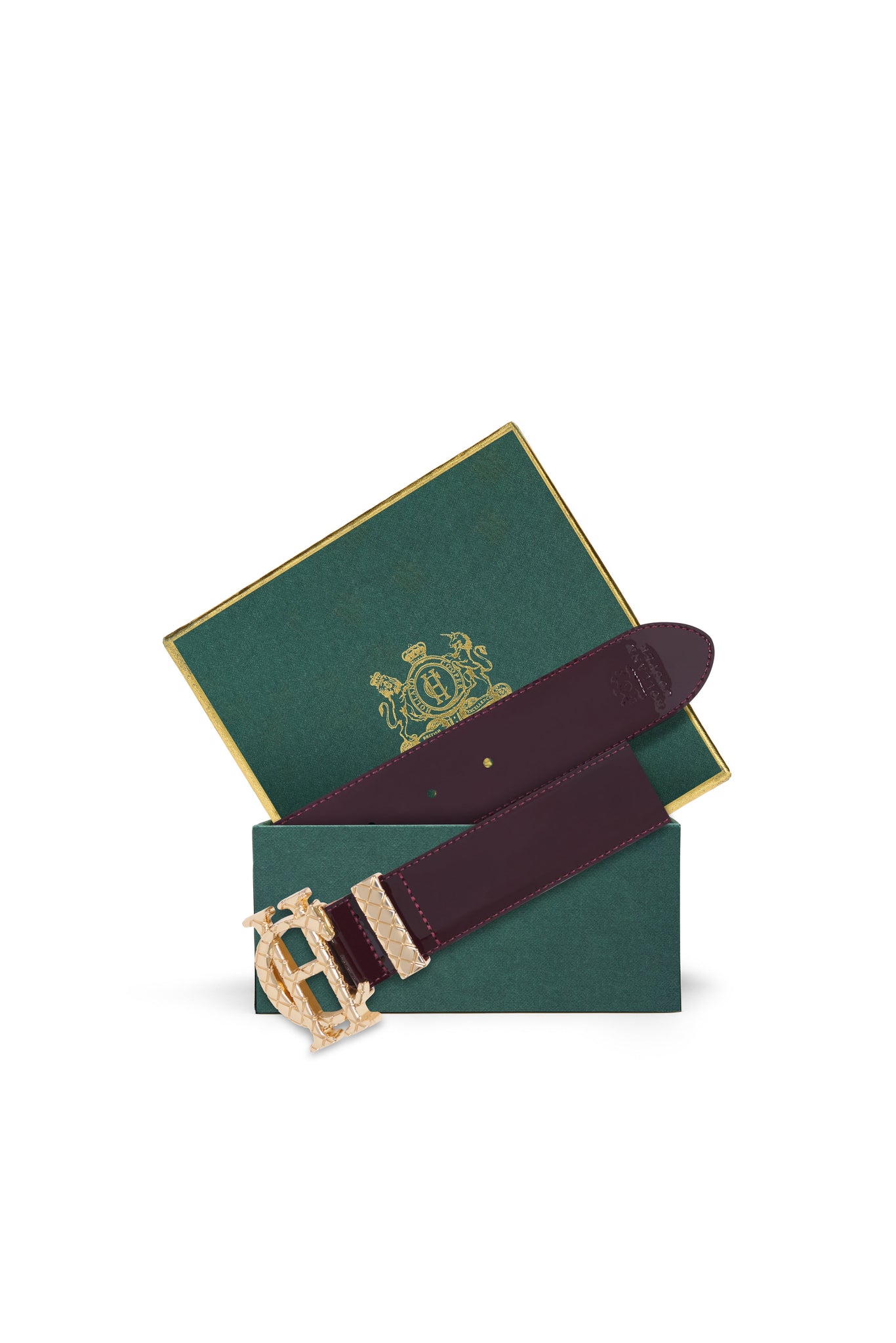 Quilted Classic Belt (Oxblood Patent)